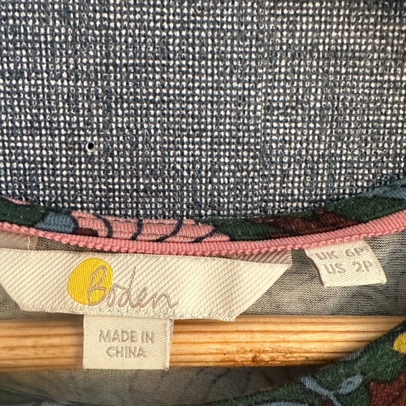 Boden Dark Green Floral Long Sleeve Dress size 6 - Picture 2 of 4